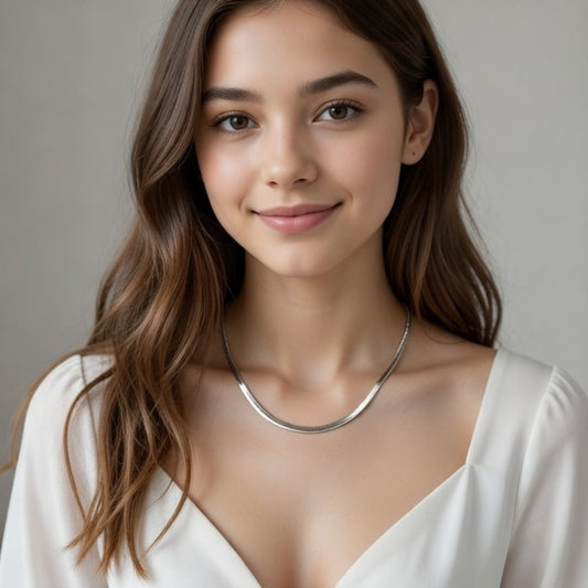 collar de cadena serpiente plateado