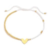 Pulsera Corazon de Hilo dorada