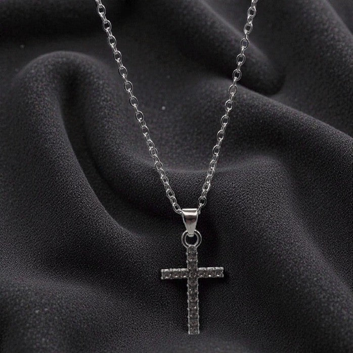 Cadena cruz plata